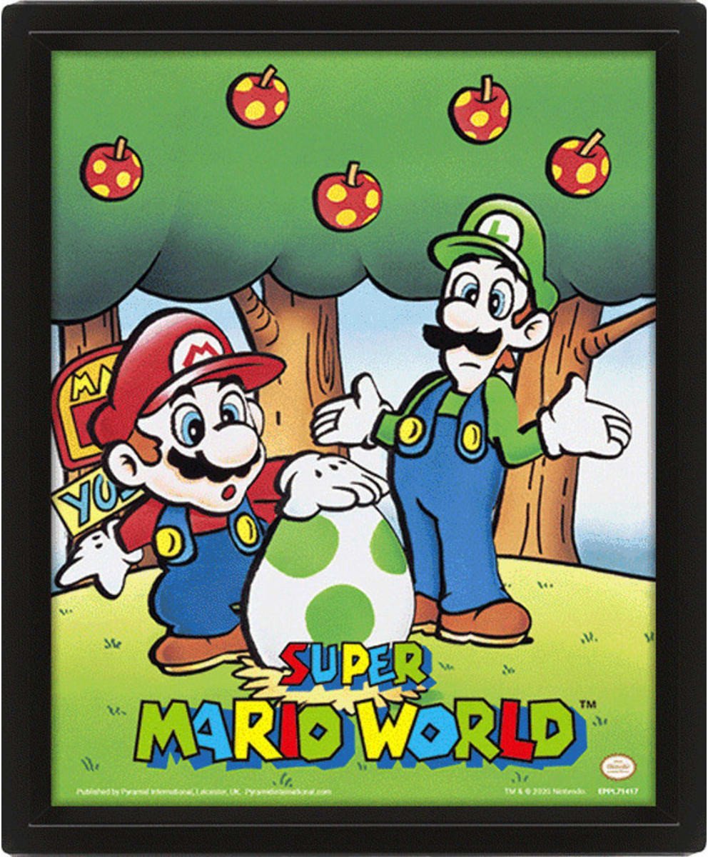 Pyramid International Framed 3D Effect Poster Super Mario World - Plakats