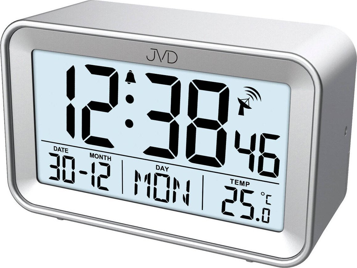 Zegar budzik JVD RB3544.2 z termometrem, alarm podświetlenie DCF77 .