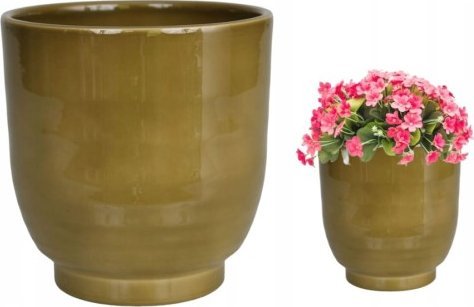 Cermax Osłonka ceramiczna na nóżce pistacjowa ozdobna 13,5 cm Lazur