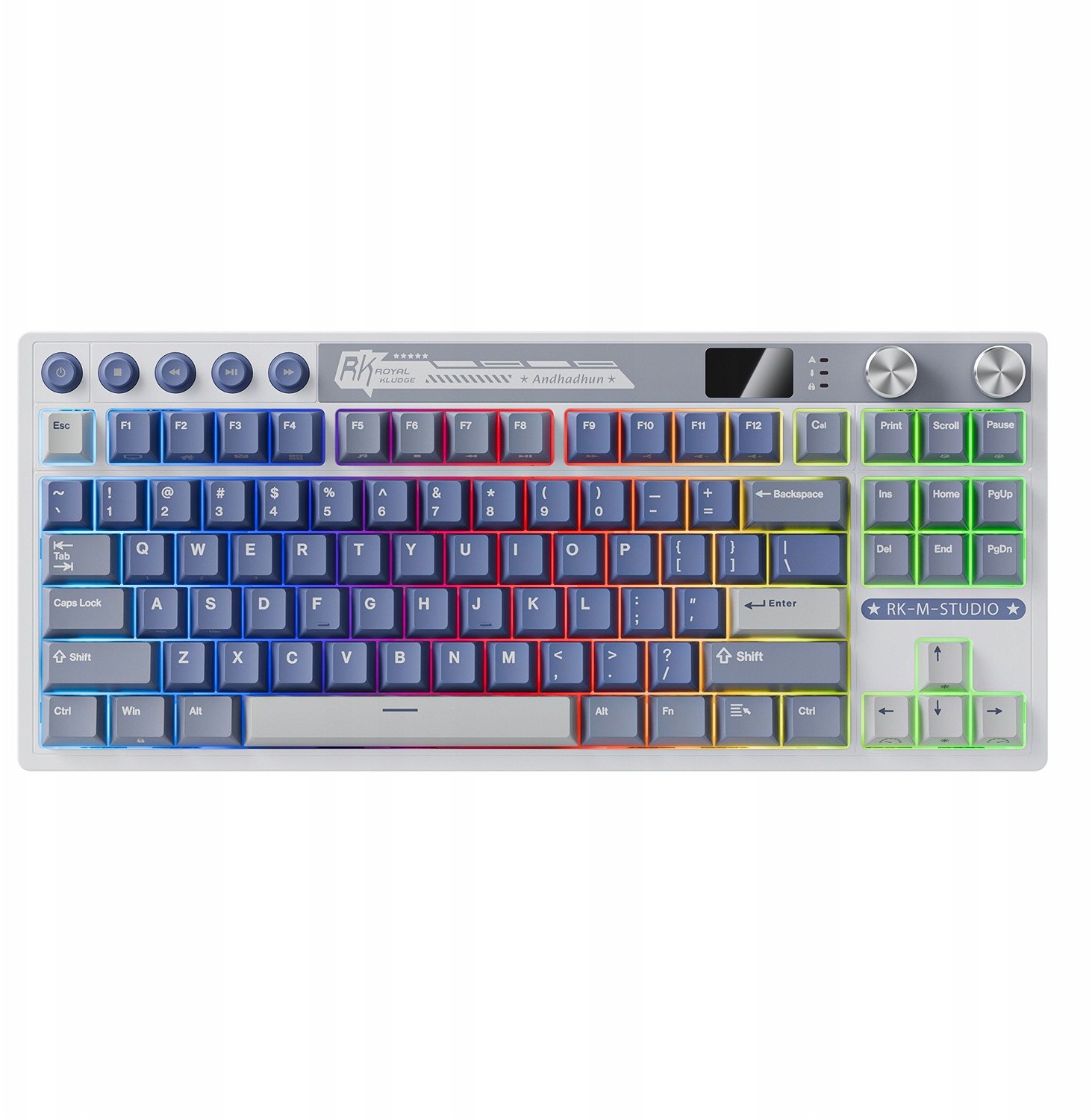 ROYAL KLUDGE RK M87 Ocean Blue Gaming Keyboard Cream switch