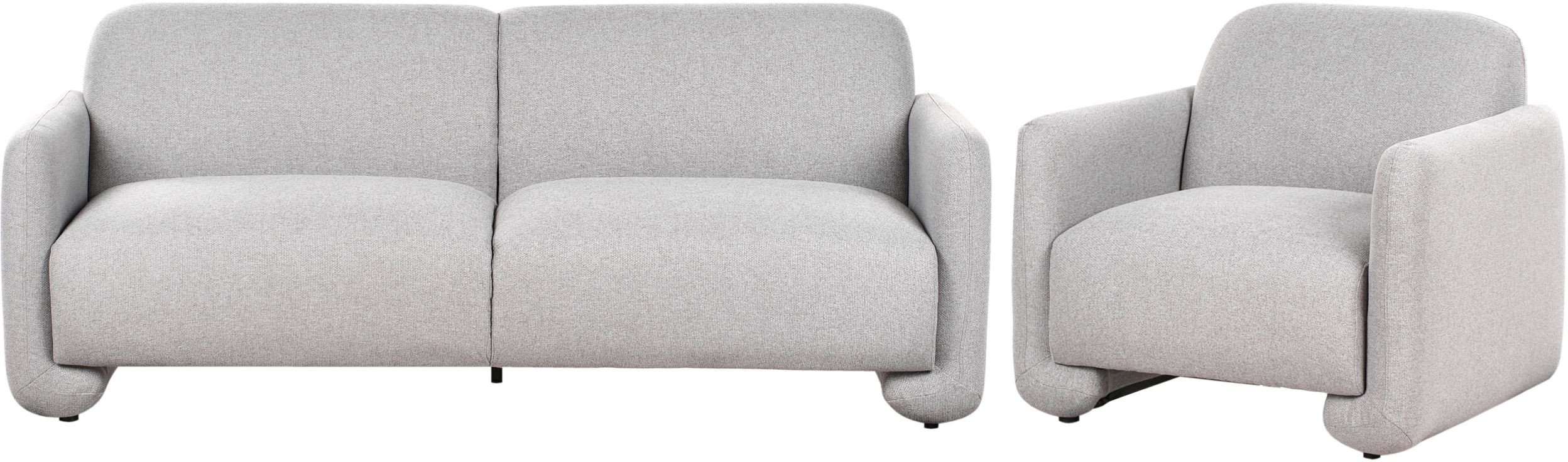 Komplet wypoczynkowy 4-osobowy szary SALAND