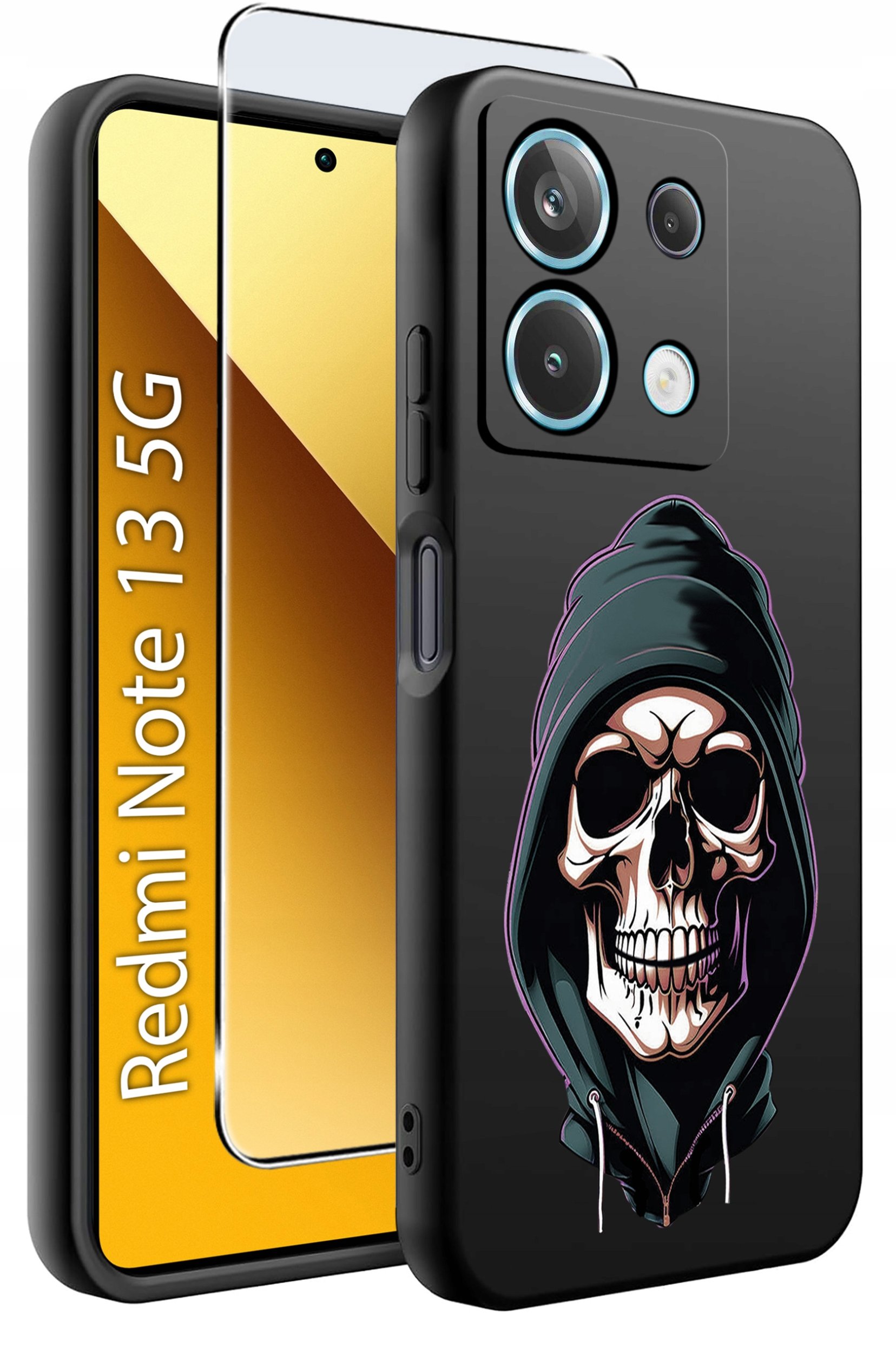 ETUI do Xiaomi Redmi Note 13 5G WZORY |SILIKONOWE MATT CASE +SZKŁO 9H