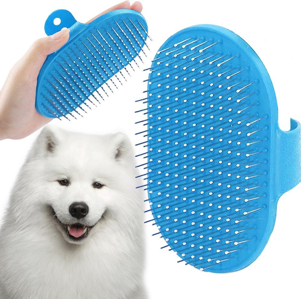 Verk Szczotka do sierści czesania dla psa kota miękka masażer zgrzebło grzebień Szczotka do sierści czesania dla psa kota miękka masażer zgrzebło grze