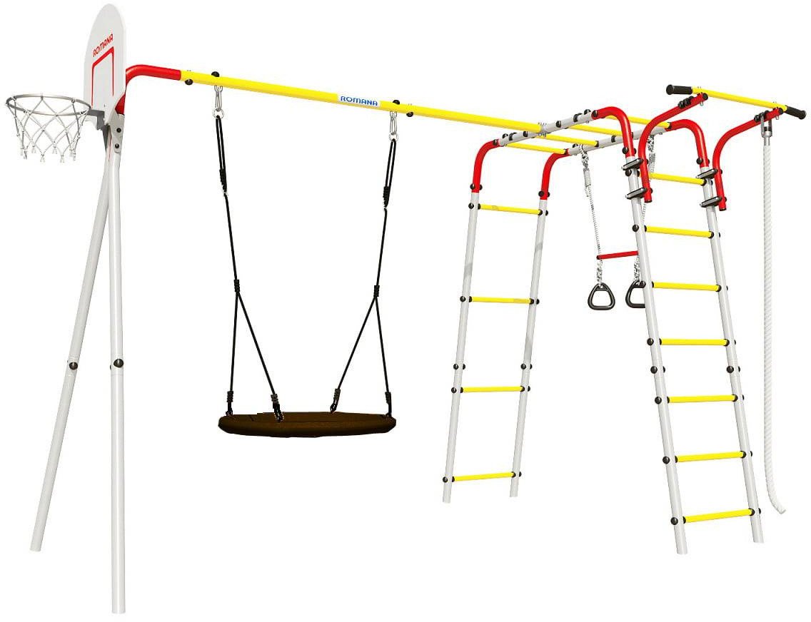 Plac zabaw AKROBATA ogród | Drabinka + bocianie gniazdo + kosz | Stal