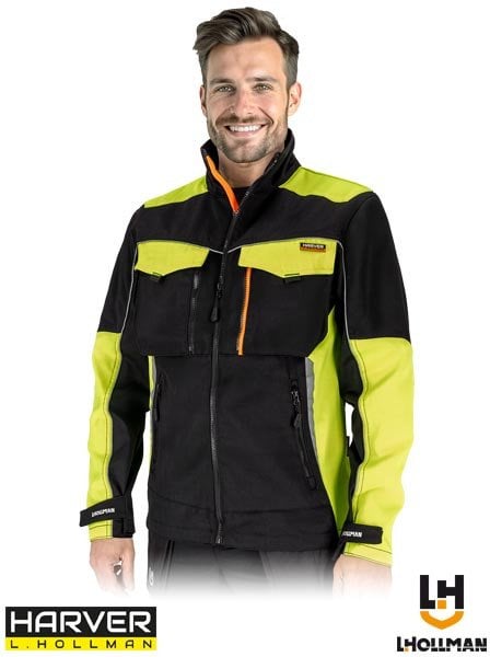 HARVERCOOL-J - Bluza męska ochronna suwak kołnierz stójka 4 kieszenie odblaski rękawy zakończone zapięciem na rzep regulowany dół bluzy na napy 65% po