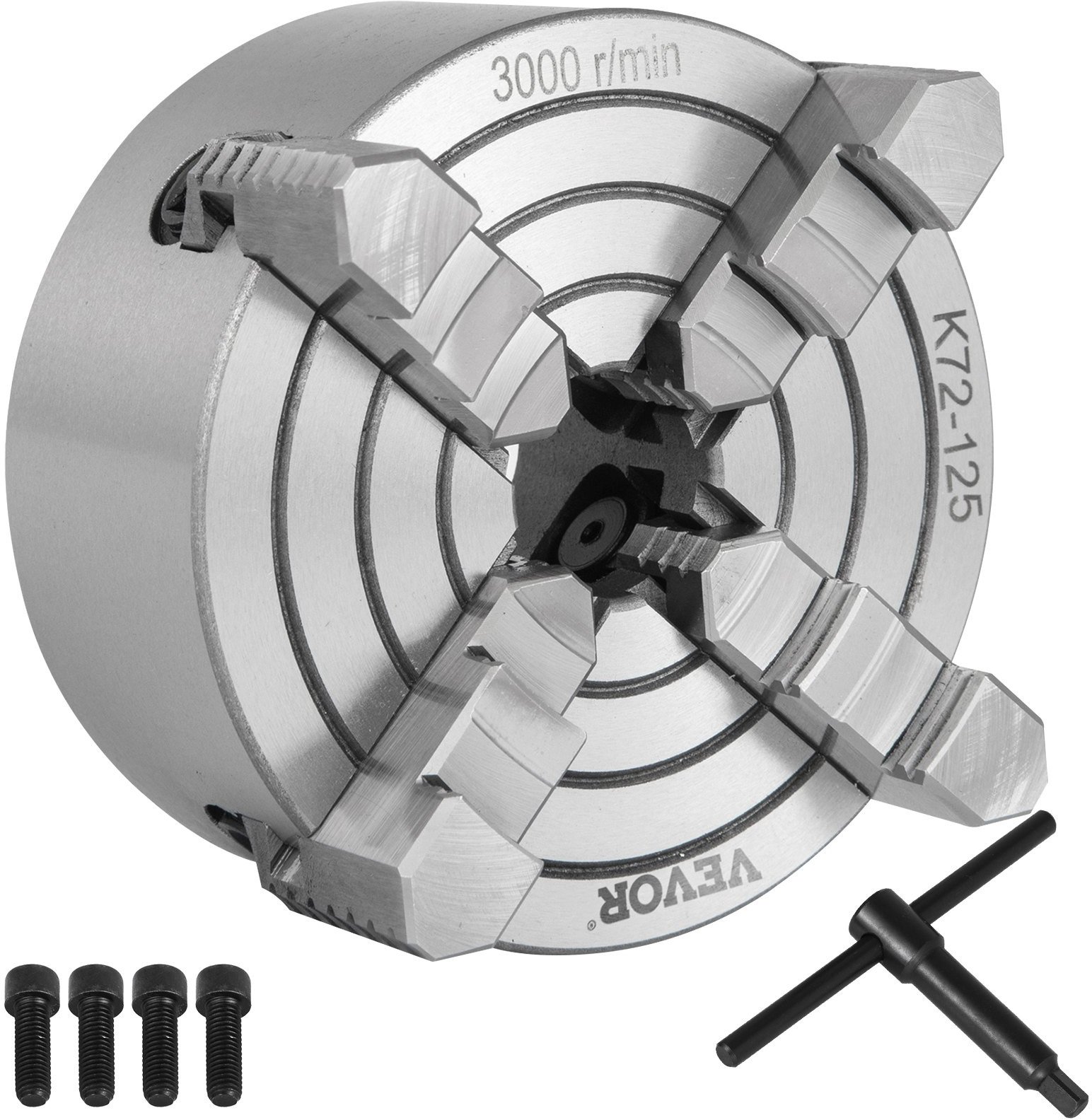 Uchwyt Tokarski 4-Szczękowy z Odwracalną Szczęką 125 mm