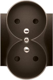 Kontakt-Simon Pokrywa gniazda podwójnego z przesłonami brąz (DGZ2MZP/46)