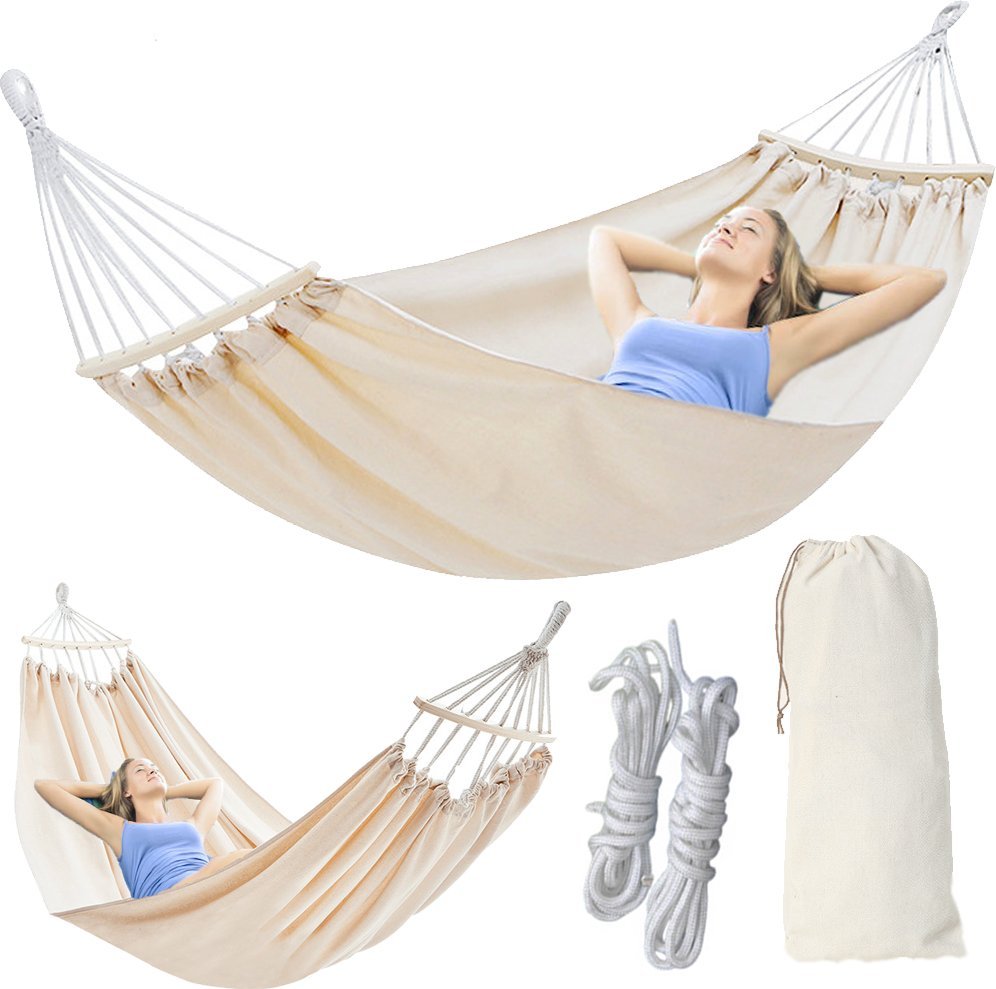 Korbi HAMAK ZE STELAŻEM LEŻAK OGRODOWY MOCNY 2-OSOBOWY HUŚTAWKA 270x150 200KG WZ9