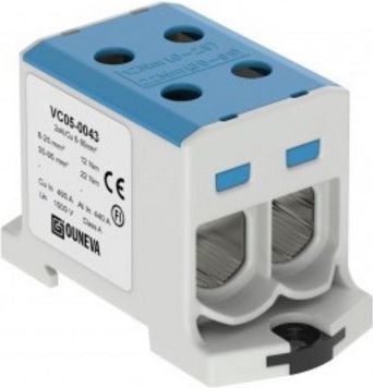 EM Group Złączka szynowa 2-torowa 35-150mm2 niebieska EURO (607150 BL)