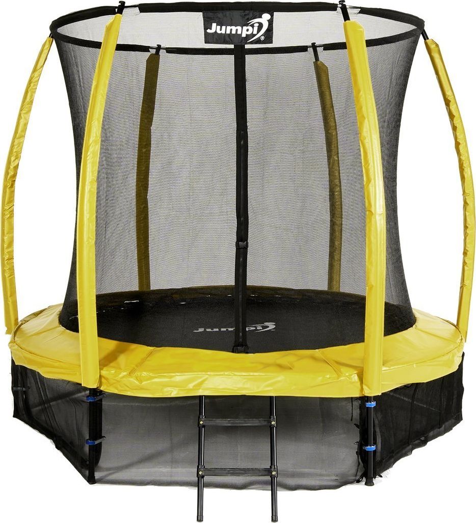 Trampolina ogrodowa Jumpi ogrodowa Maxy Comfort Plus z siatką wewnętrzną 8.5 FT 252 cm żółta
