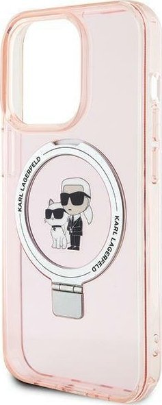 Karl Lagerfeld Karl Lagerfeld KLHMP15LHMRSKCP iPhone 15 Pro 6.1" różowy/pink hardcase Ring Stand Karl&Choupettte MagSafe