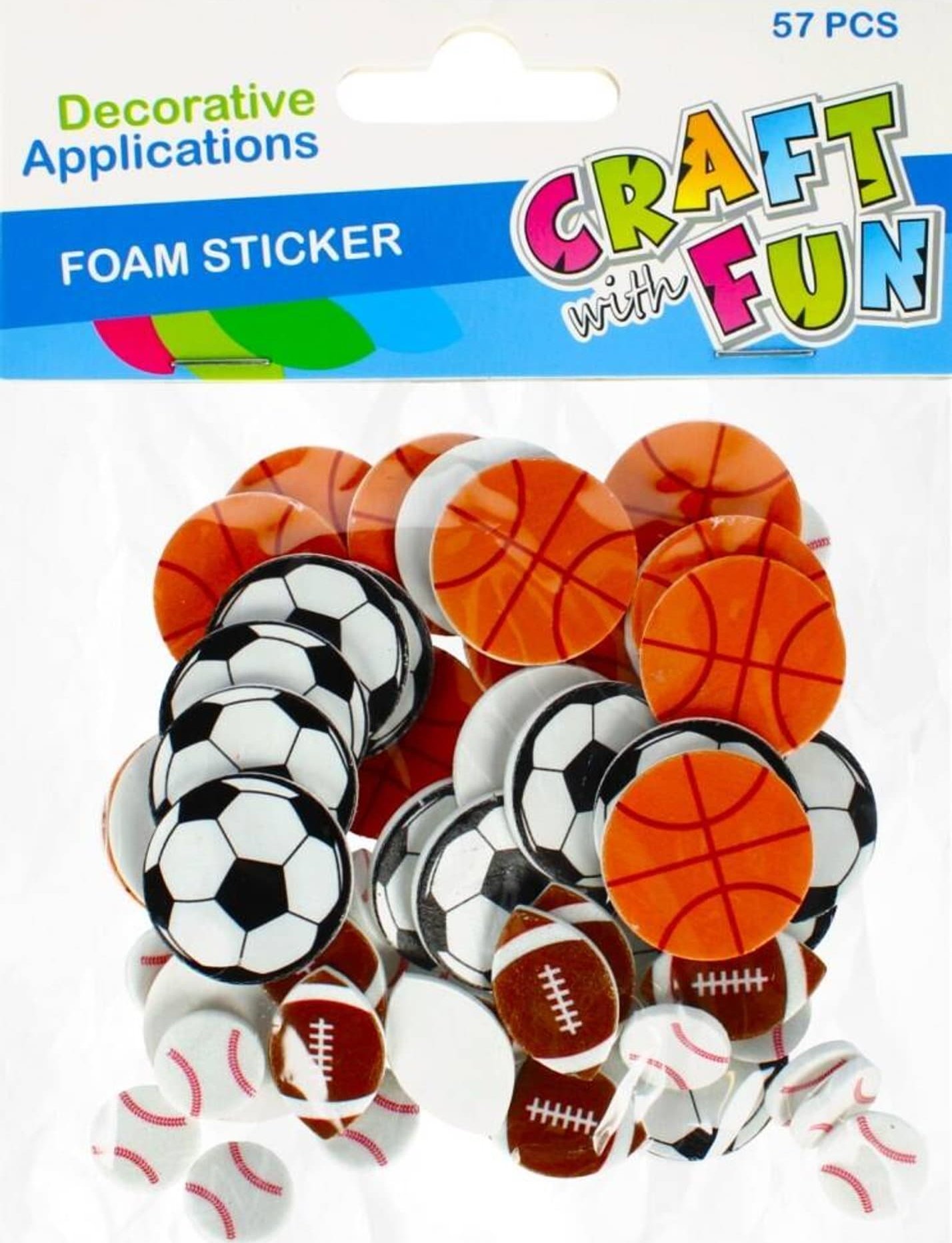Craft with Fun OZDOBA DEK EVA PILKI SPRZYL 57SZT CF PBH 12/288