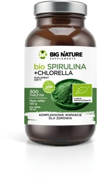 BIG NATURE_Tabletki Spirulina+Chlorella suplement diety 300szt.
