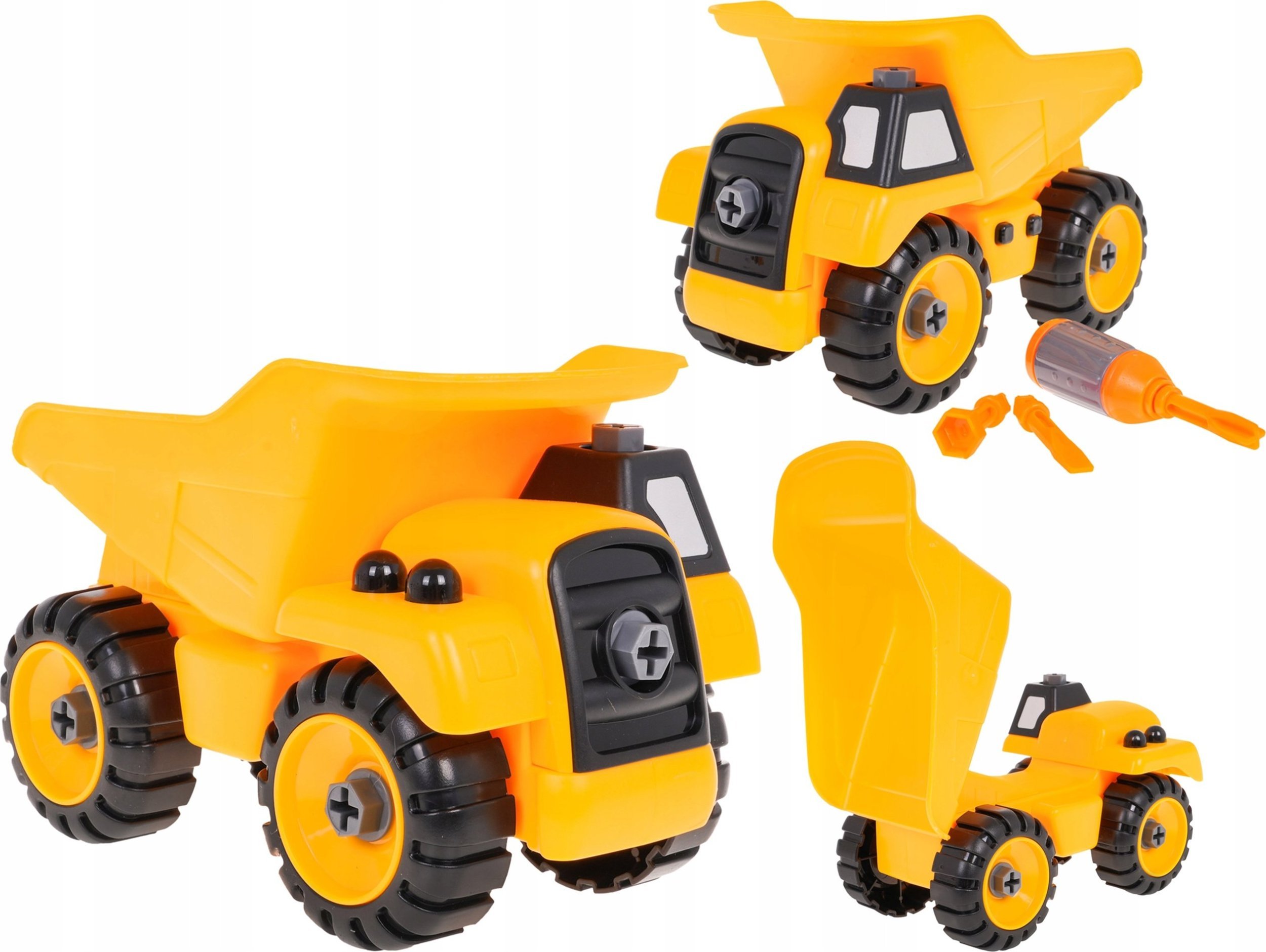 Ramiz Wywrotka do Skręcania dla dzieci 3+ Pojazd budowlany + Śrubokręt + 3 Wymienne Bity