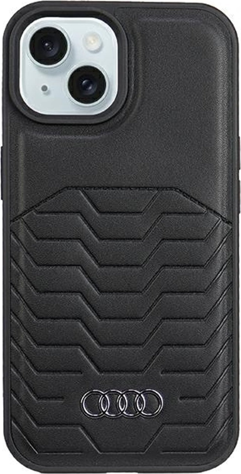 Audi Synthetic Leather MagSafe iPhone 15 Plus / 14 Plus 6.7" czarny/black hardcase AU-TPUPCMIP15M-GT/D3-BK