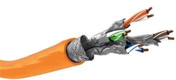 CAT 7A kabel sieciowy, S/FTP (PiMF), pomarańczowy - Długość kabla 50 m