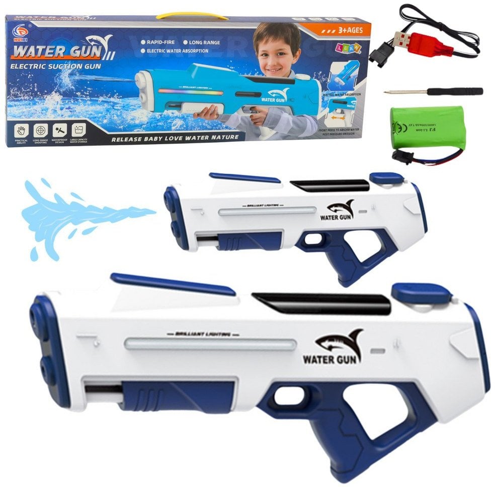 Elektryczny Automatyczny Karabin Pistolet Na Wodę Biały 1000ml 61cm LEAN Toys