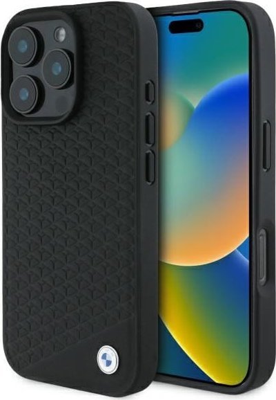 BMW BMW BMHMP16L23RDDK iPhone 16 Pro 6.3" czarny/black hardcase Sign Leather Diamond Metal Logo MagSafe