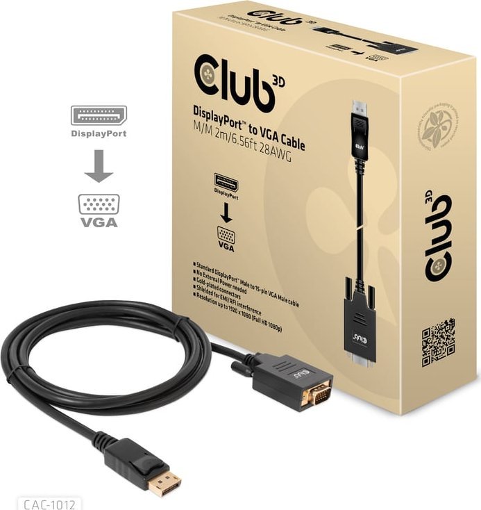 Kabel Club 3D Club3D Kabel DisplayPort > VGA St/St 2m retail