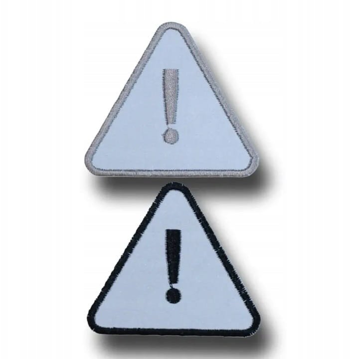 Aplikacja łatka na klej Wykrzyknik Odblask Mix (2szt)