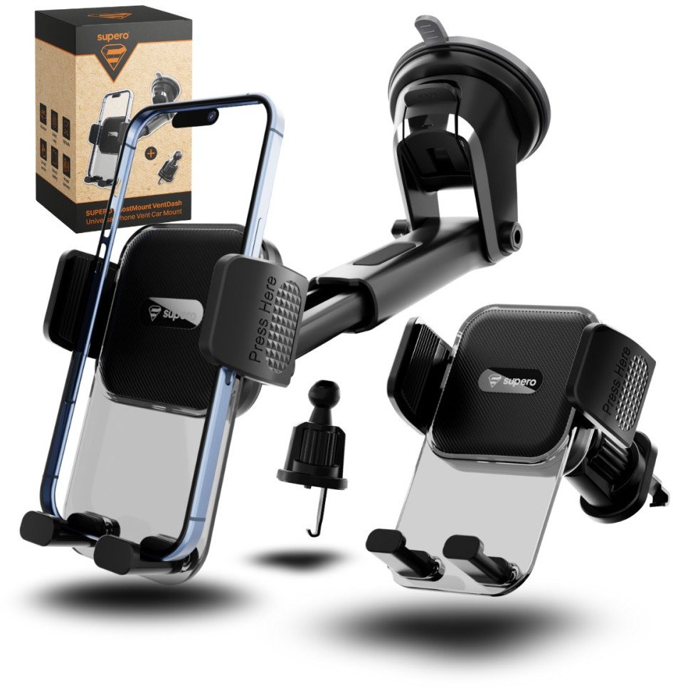 Uchwyt samochodowy Supero na szybę i kratkę, czarny