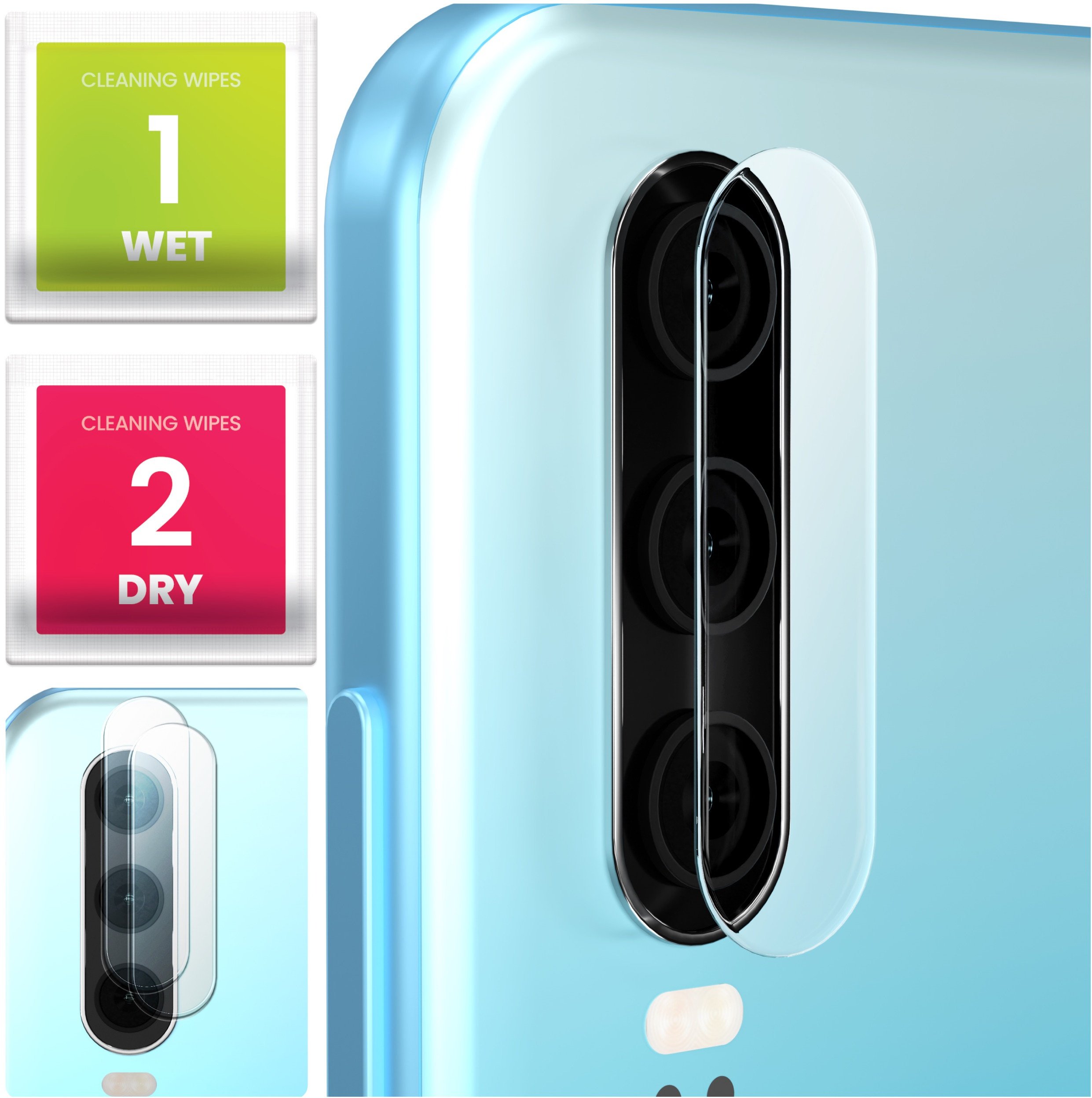 2-PAK Szkło Na Aparat Do Huawei P30 (Hartowane, Ochronne, Na Obiektyw, 9H)