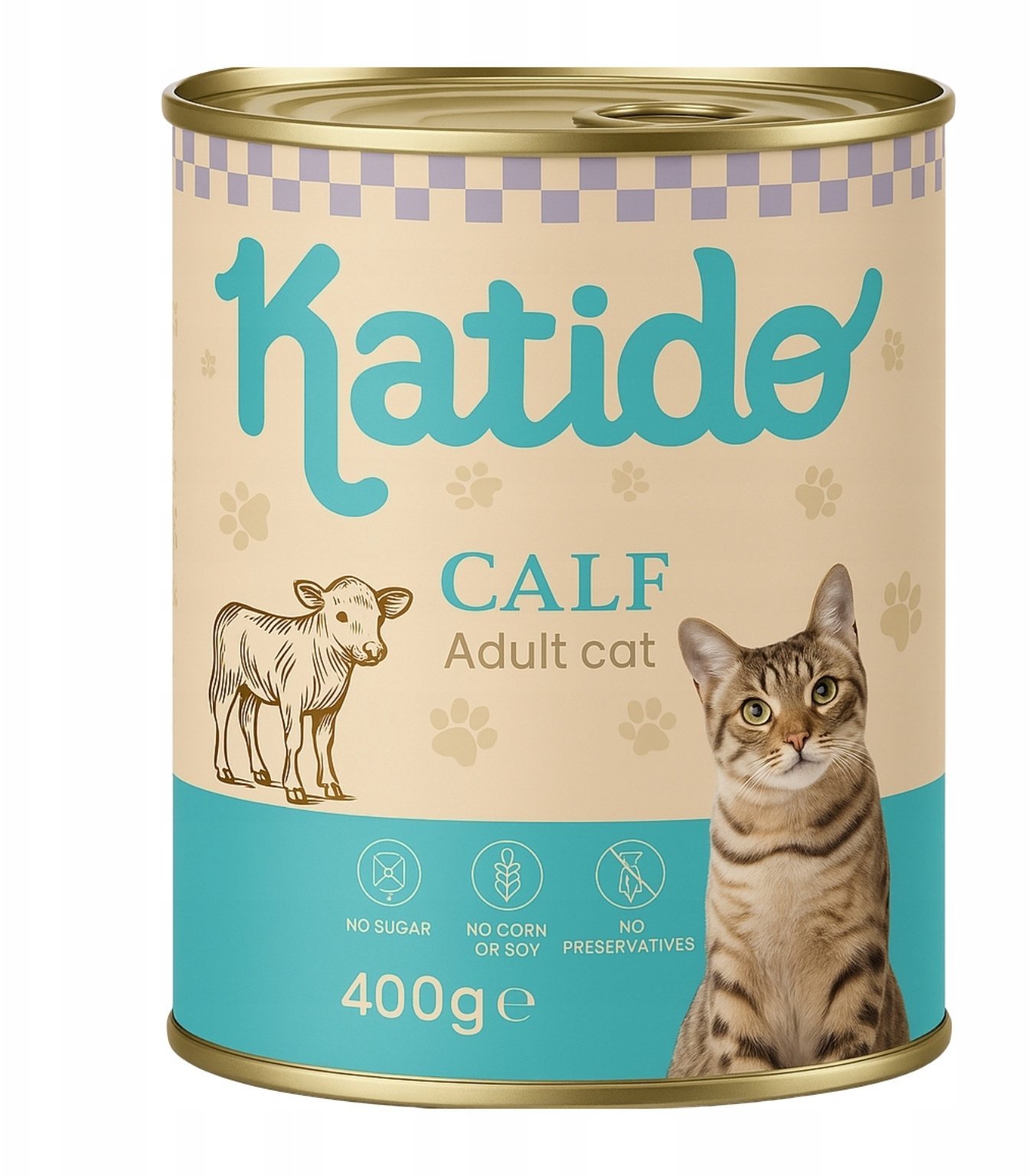 KATIDO Cielęcina z Królikiem mokra karma dla kota 400g