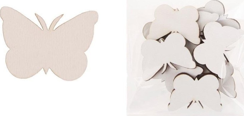 Dekoracja drewniana 12szt Motyl duży