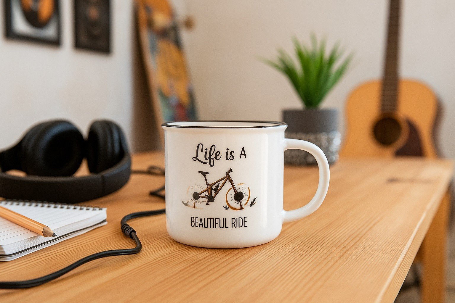 Kubek porcelanowy 380 ml Funky Rower w pudełku