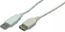 Kabel USB LogiLink USB-A - USB-A 2 m Biały (CU0010)