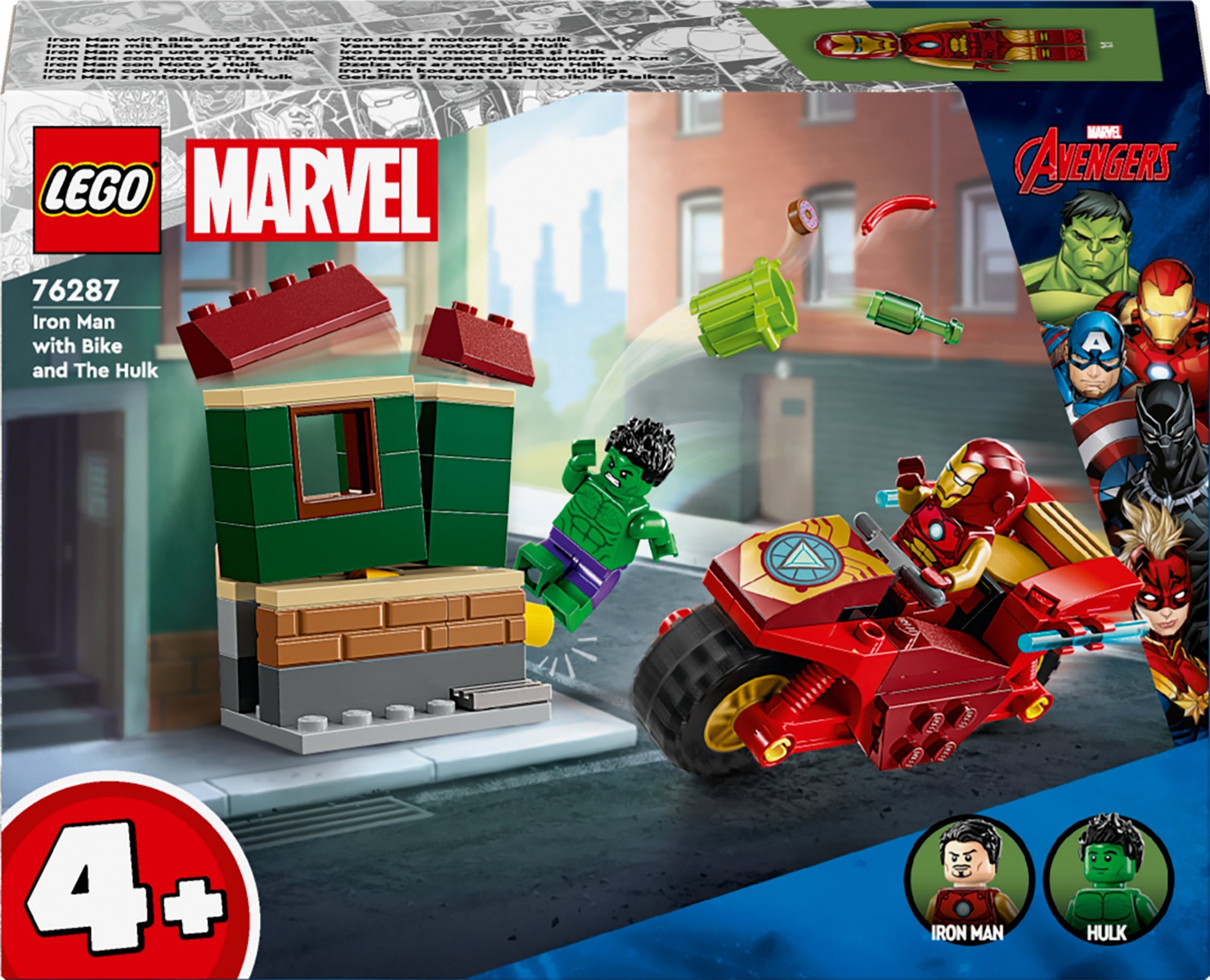 LEGO Super Heroes Marvel Iron Man z motocyklem i Hulk (76287)