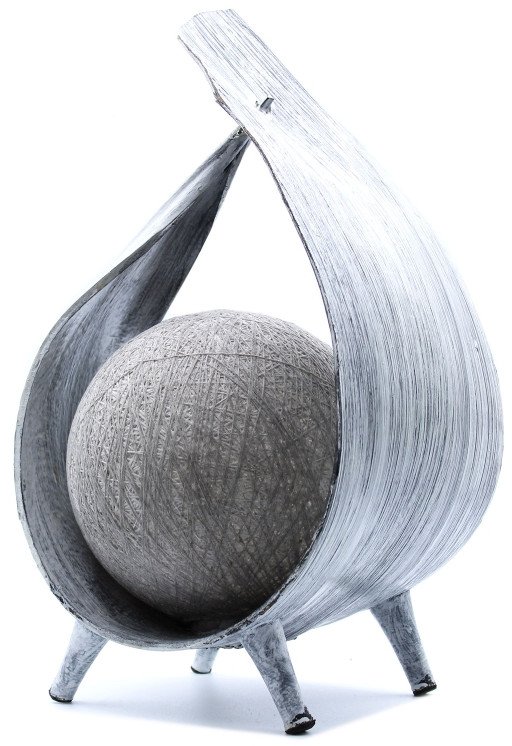 Naturalna lampa kokosowa - Szara