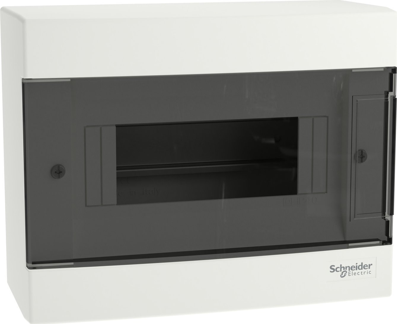 SCHNEIDERE Rozdzielnica natynkowa Schneider 1x8 IP40 IK07 Easy9 EU EZ9EU-1-8-NT-T EZ9EUC108 biała drzwi transparentne