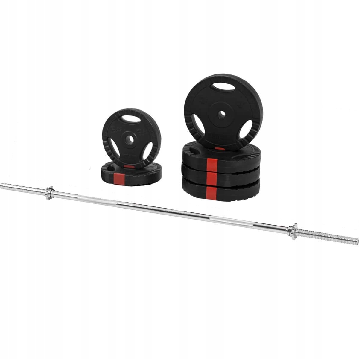 Sztanga z obciążeniem 60 kg: gryf prosty + obciążenia bitumiczne