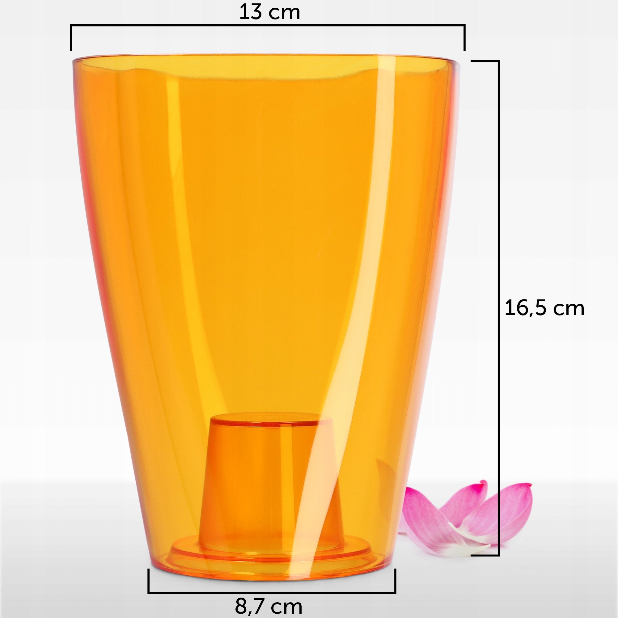 KADAX Doniczka Osłonka Na Storczyk Kwietnik Plastikowa Kwiaty 12cm Pomarańczowa