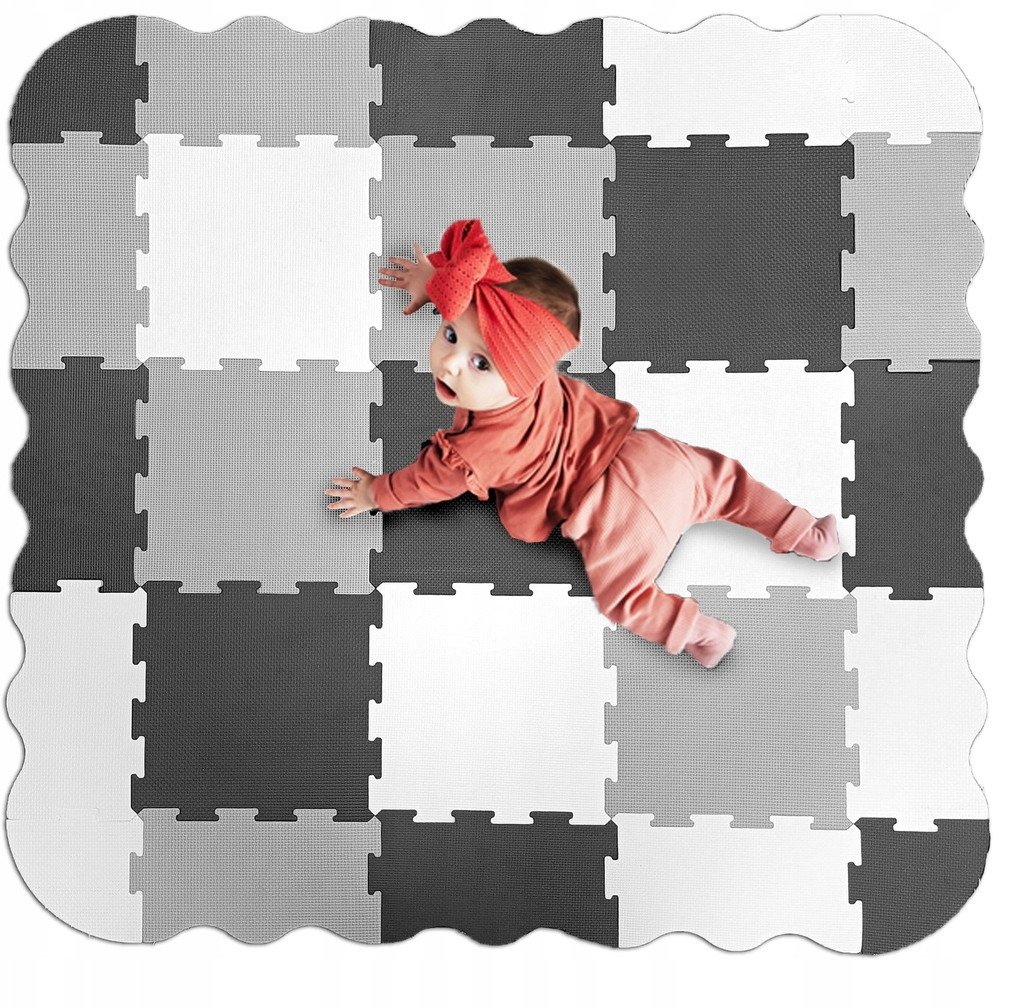 Mata piankowa puzzle piankowe duża dzieci kojec duża gruba kontrastowa 25cz