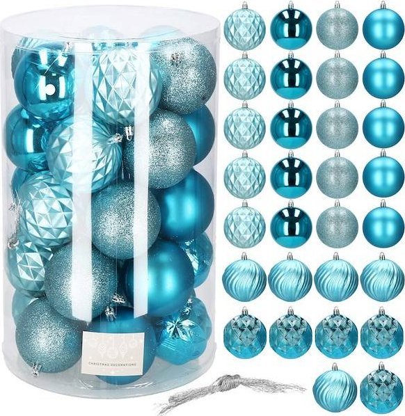 Springos Bombki choinkowe 30 szt. niebieski 8cm zestaw choinkowy UNIWERSALNY