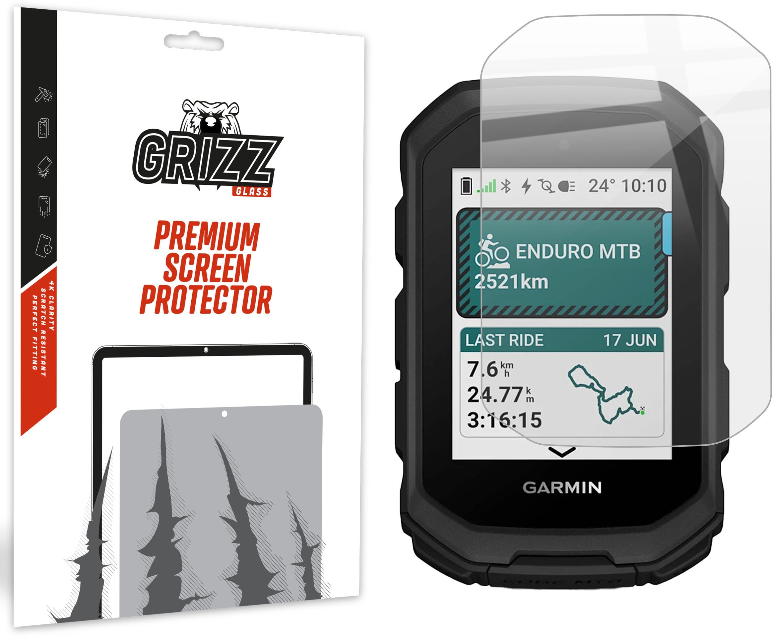 Szkło hybrydowe GrizzGlass HybridGlass do Garmin Edge MTB