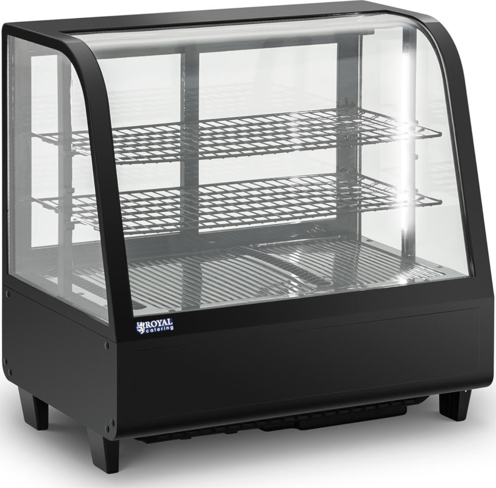 Royal Catering Witryna chłodnicza ekspozycyjna przeszklona 3 poziomy 100 l - czarna Witryna chłodnicza ekspozycyjna przeszklona 3 poziomy 100 l - czar