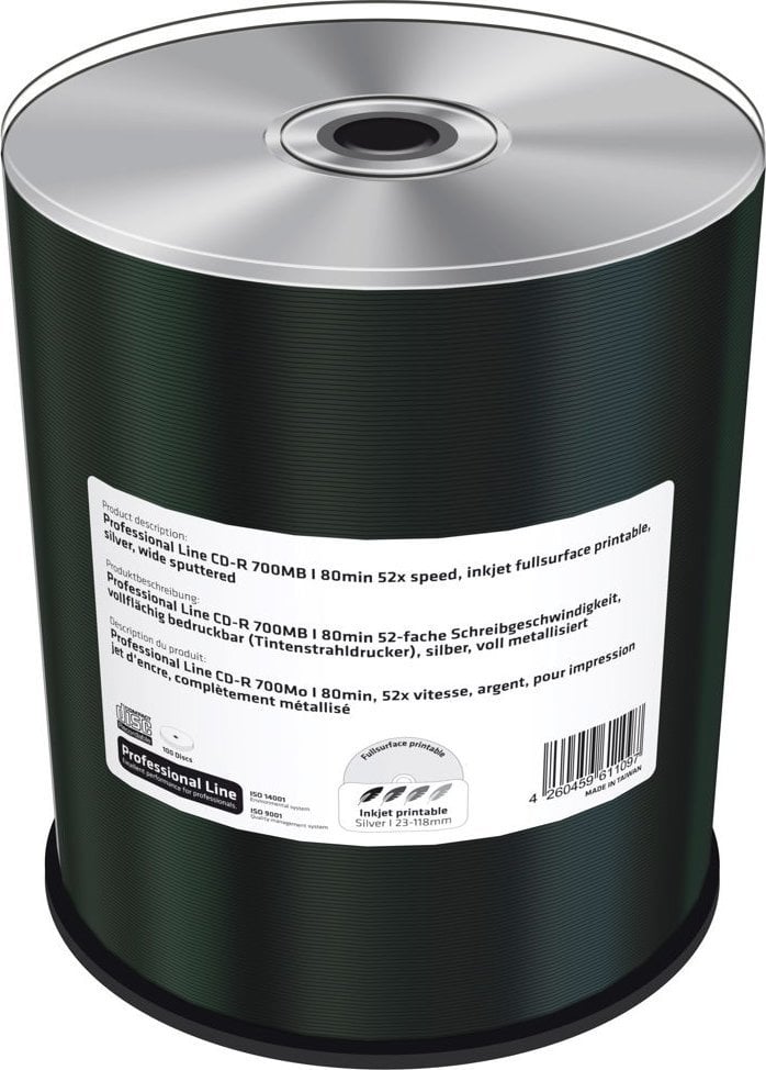 MediaRange Professional Line CD-R 700MB silber 100erCakebox