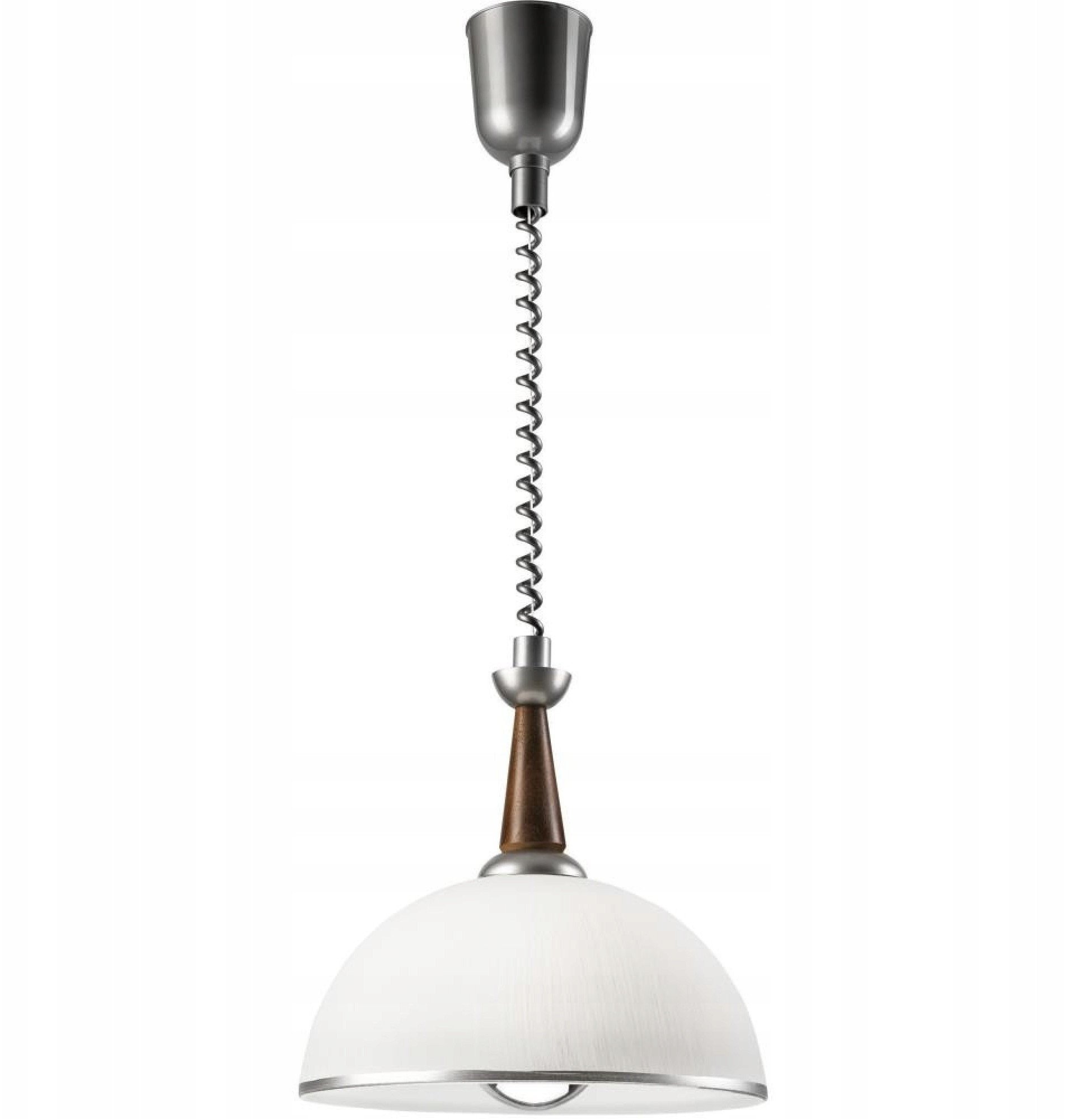 Lamkur Chiara 50102 lampa wisząca zwis 1x60W E27 srebrna/drewniana