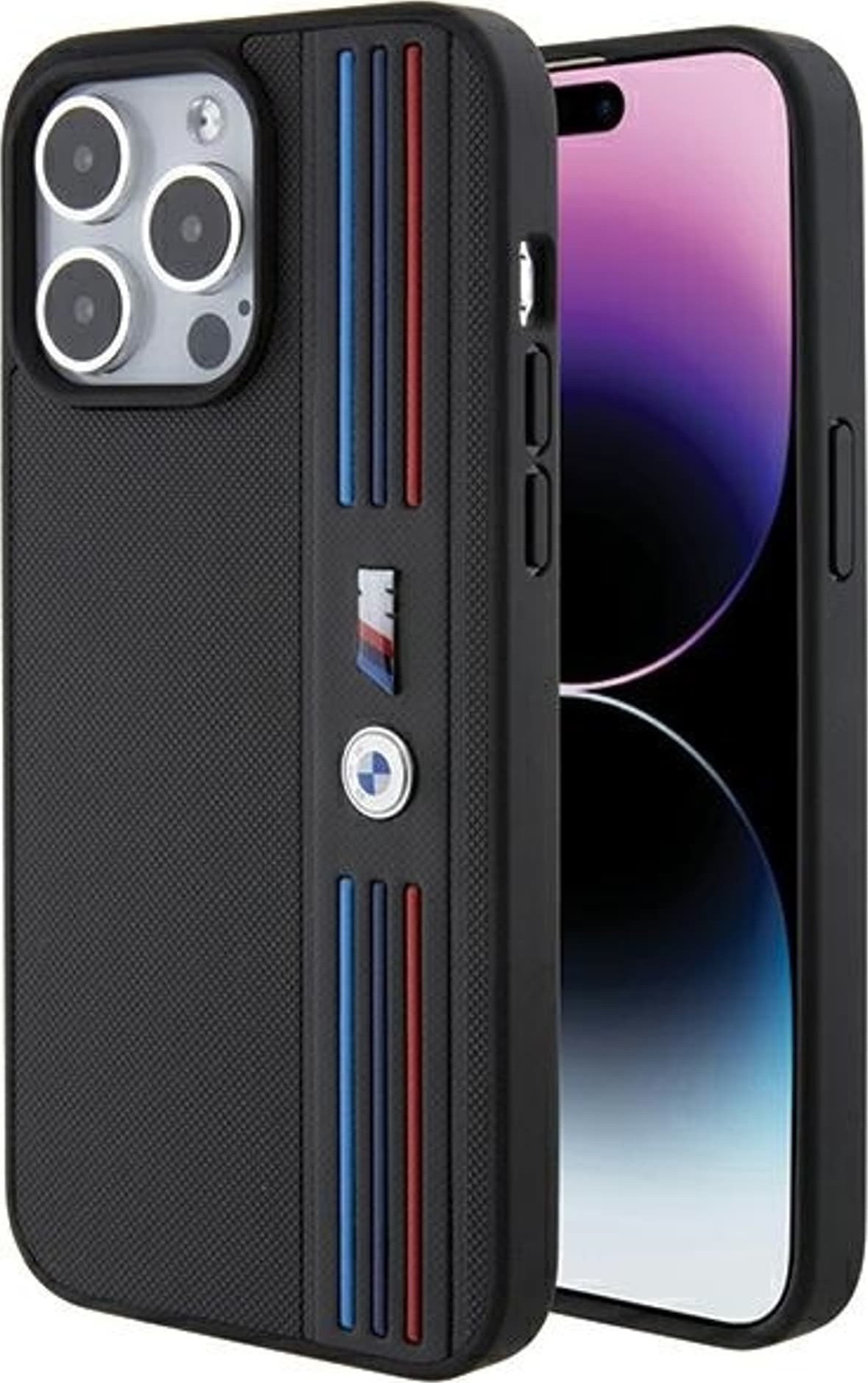 BMW Etui BMHCP15L22PPMK Apple iPhone 15 Pro Tricolor M Collection czarny/black