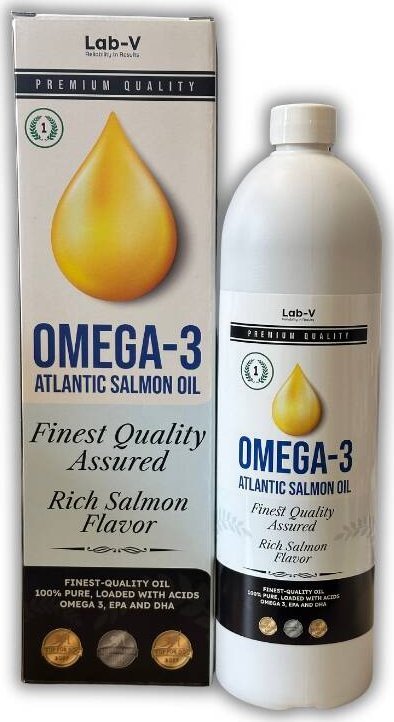 LAB V LAB-V Omega-3 Olej z łososia dla psów i kotów 1l