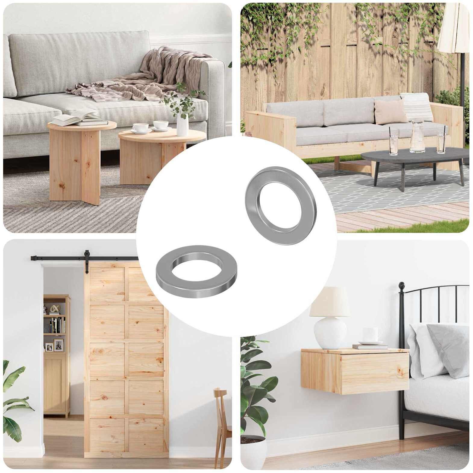 vidaXL Podkładki 2 pcs Srebrny 10 x 10 x 1,2 mm Stal