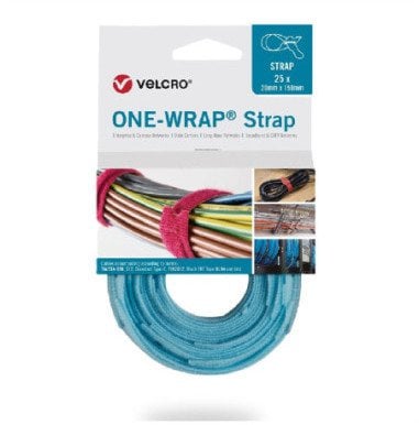 Taśma do wiązania VELCRO One Wrap 13 mm x 200 mm, 25 sztuk, turkusowa