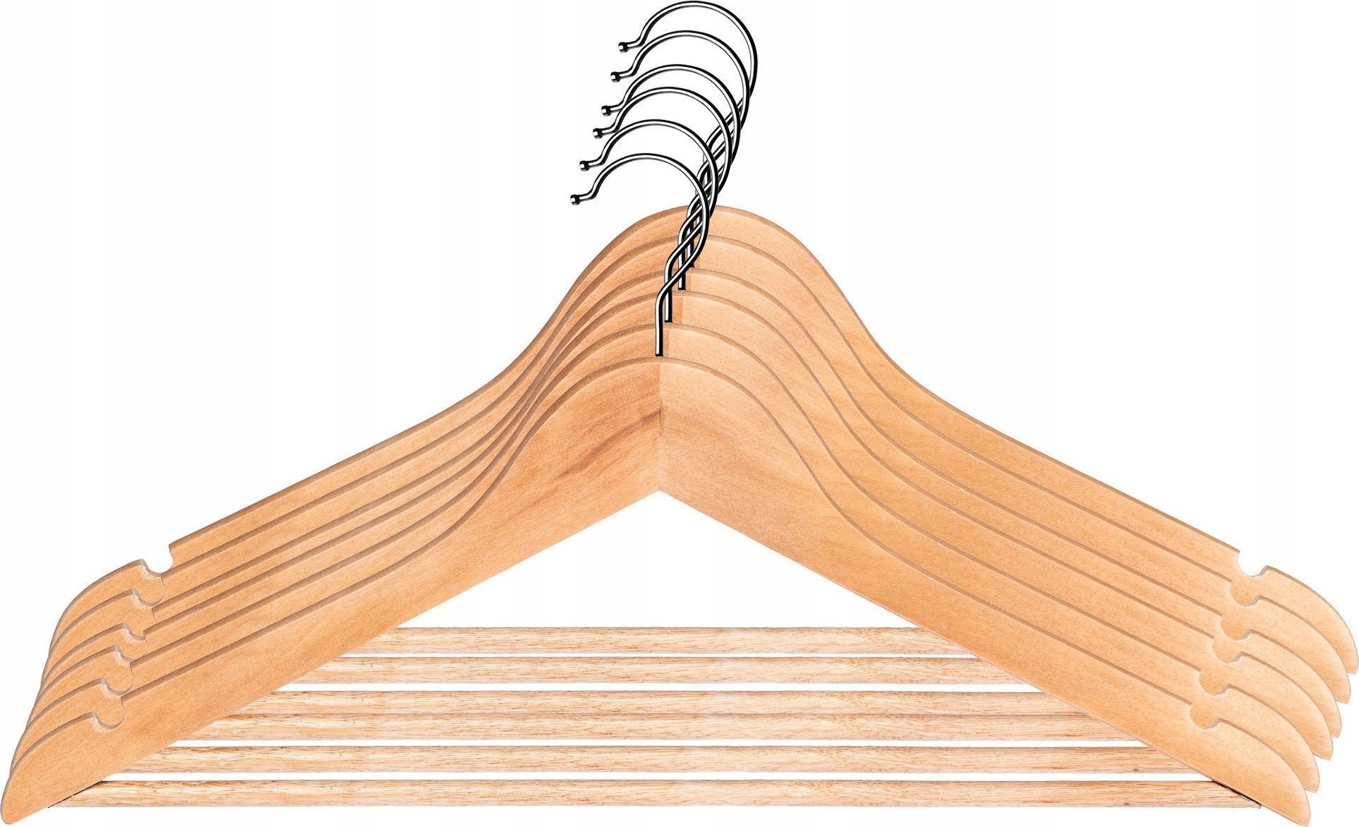 Kadax Wieszaki Drewniane Na Ubrania Mocne Komplet 6szt