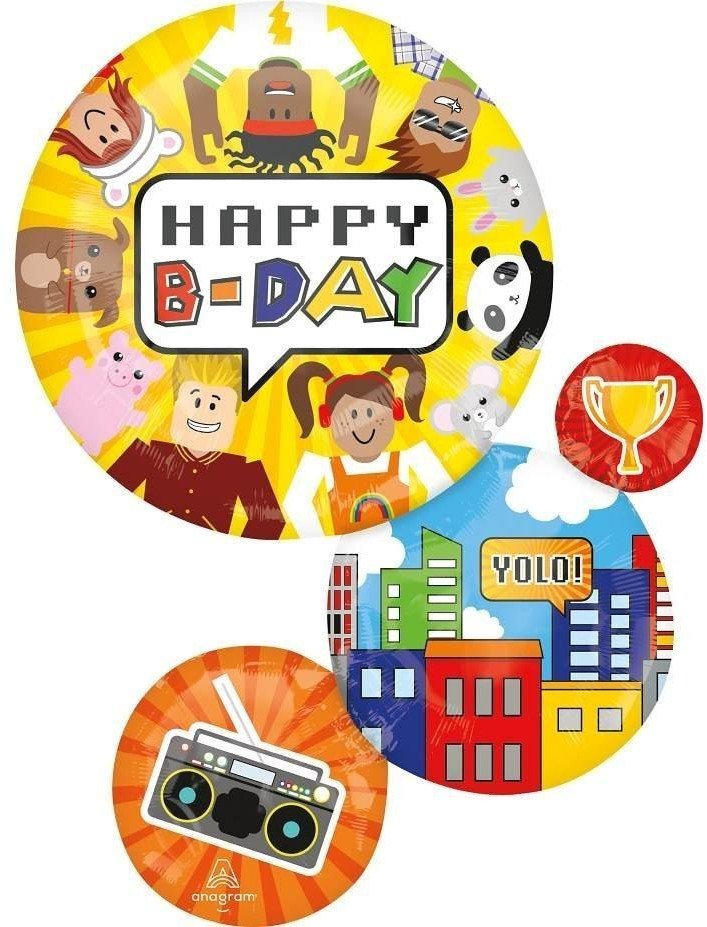 Balon foliowy H-BDAY XL 71x55cm