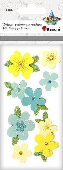 Titanum Dekoracje samoprzylepne 3D kwiaty mix 7szt
