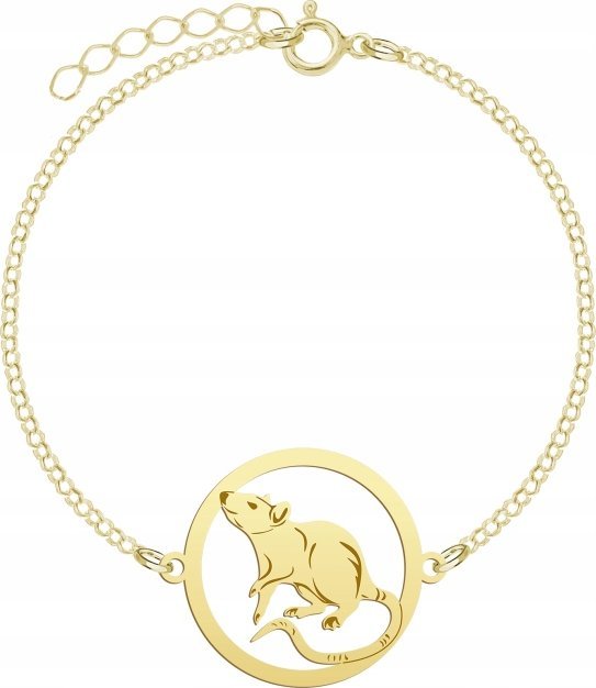 Radziszewska Jewellery Pozłacana Bransoletka SZCZUR DOMOWY DEDYKACJA