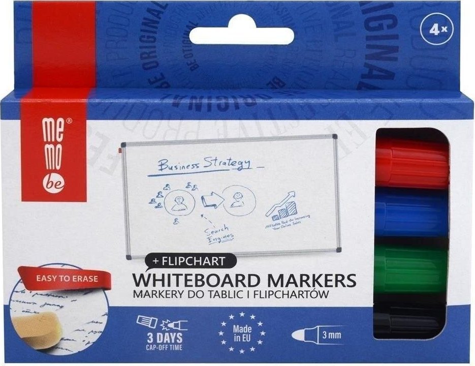 MemoBe Marker suchościeralny 4 kolory MemoBe